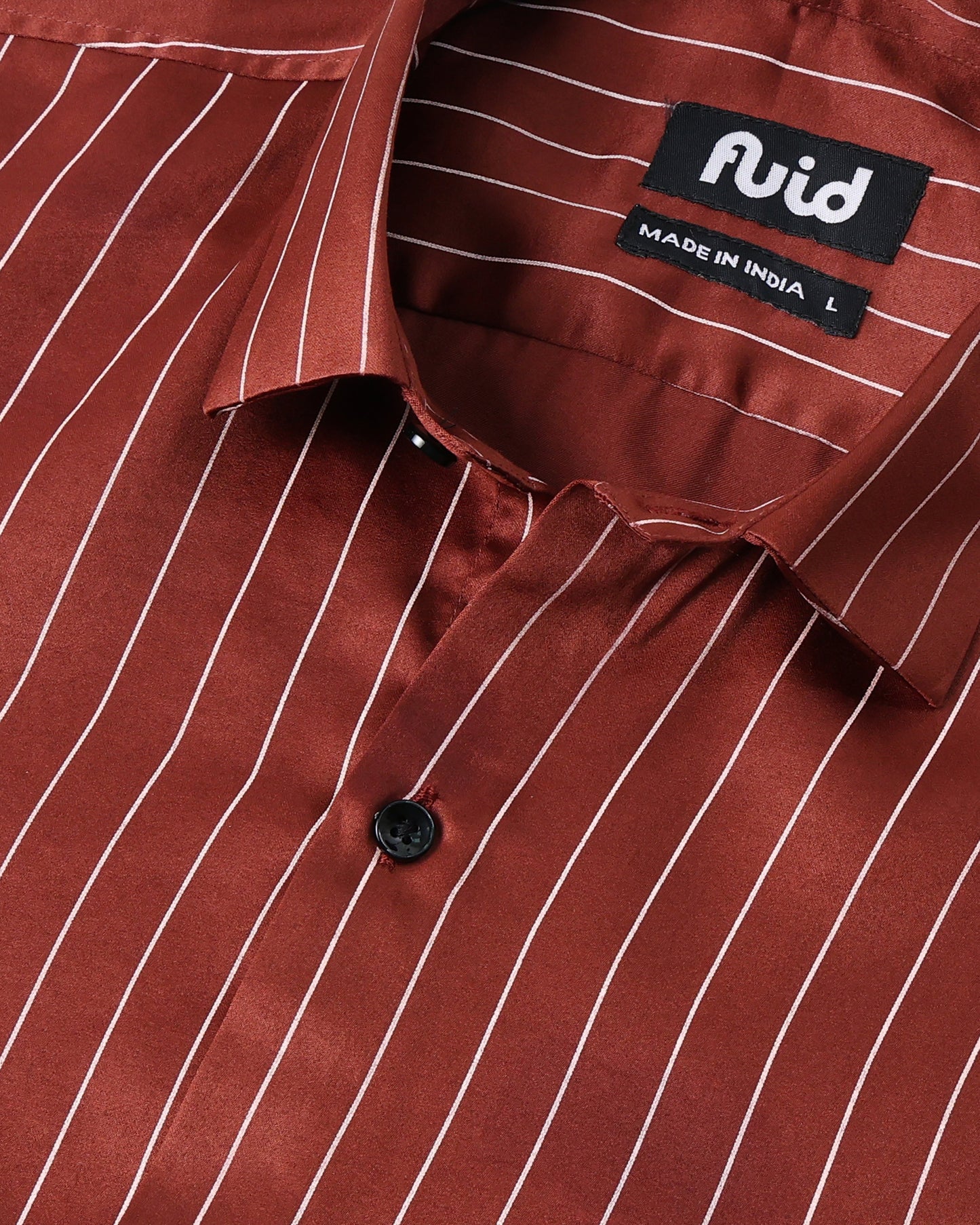 Slim-Fit Satin Stripe Stitchless Shirt - Maroon