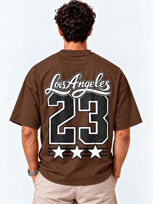 LA23 Oversized Tshirt - Brown