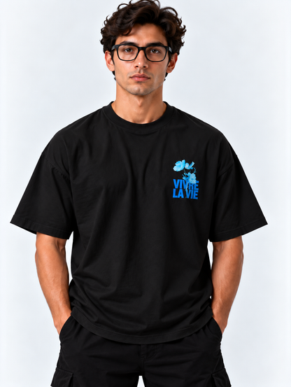 Vivre La Vie Oversized Tshirt - Black