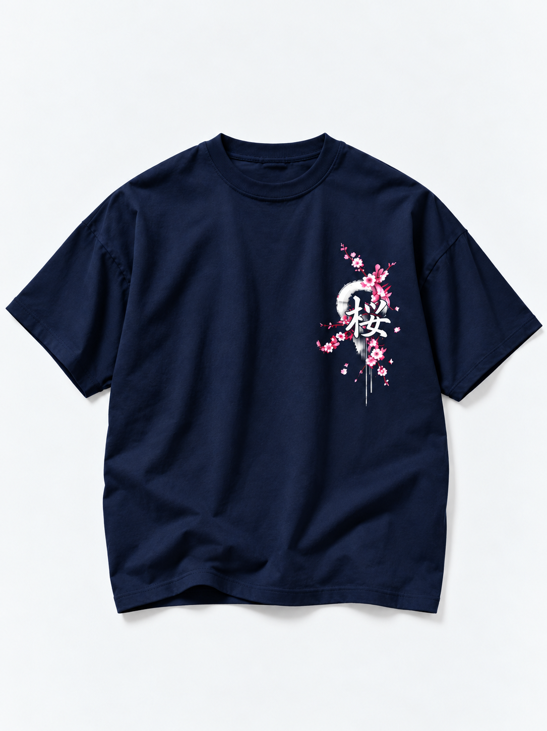 Sakura Samurai Oversized T-Shirt - Navy