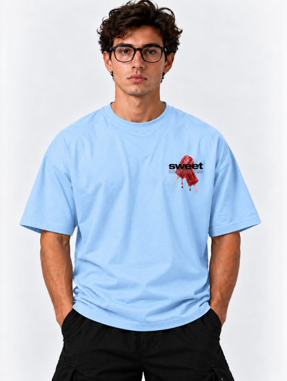 Sweet Memories Oversized T-Shirt - Sky Blue