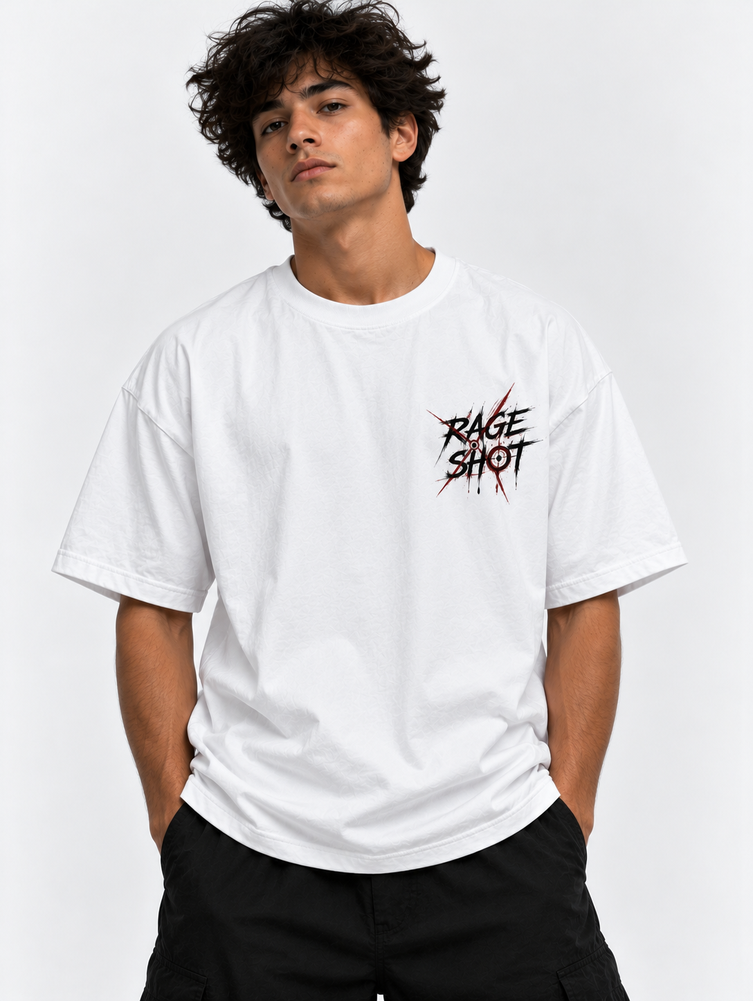 Rage Shot Oversized Tshirt - White