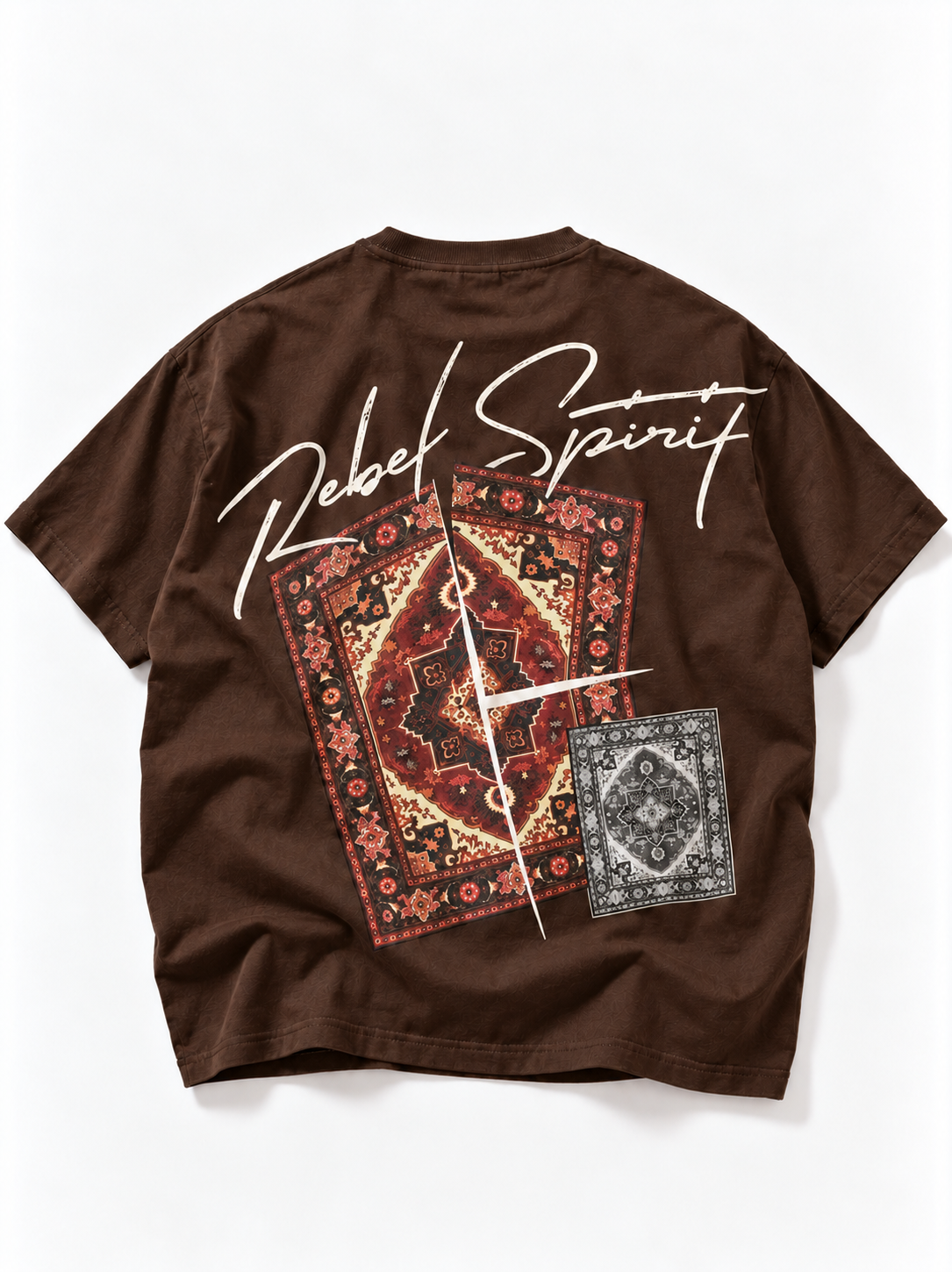 Rebel Spirit Oversized T-Shirt - Brown