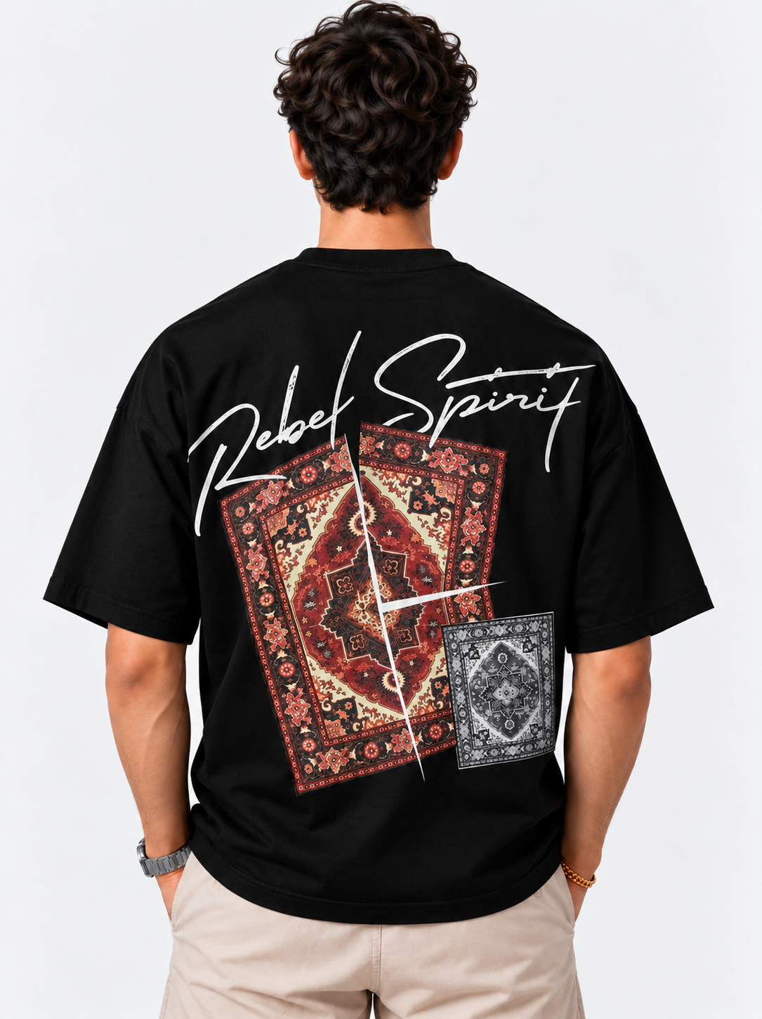 Rebel Spirit Oversized T-Shirt - Black