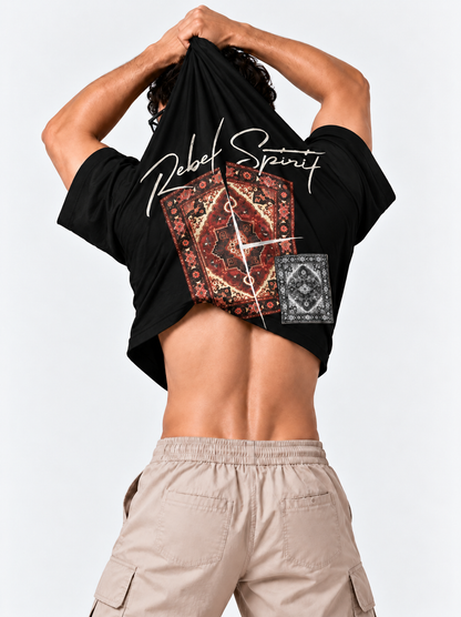 Rebel Spirit Oversized T-Shirt - Black