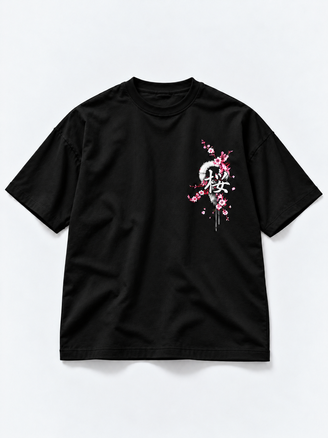 Sakura Samurai Oversized T-Shirt - Black