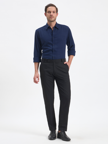 Slim-Fit Essential Trousers - Black