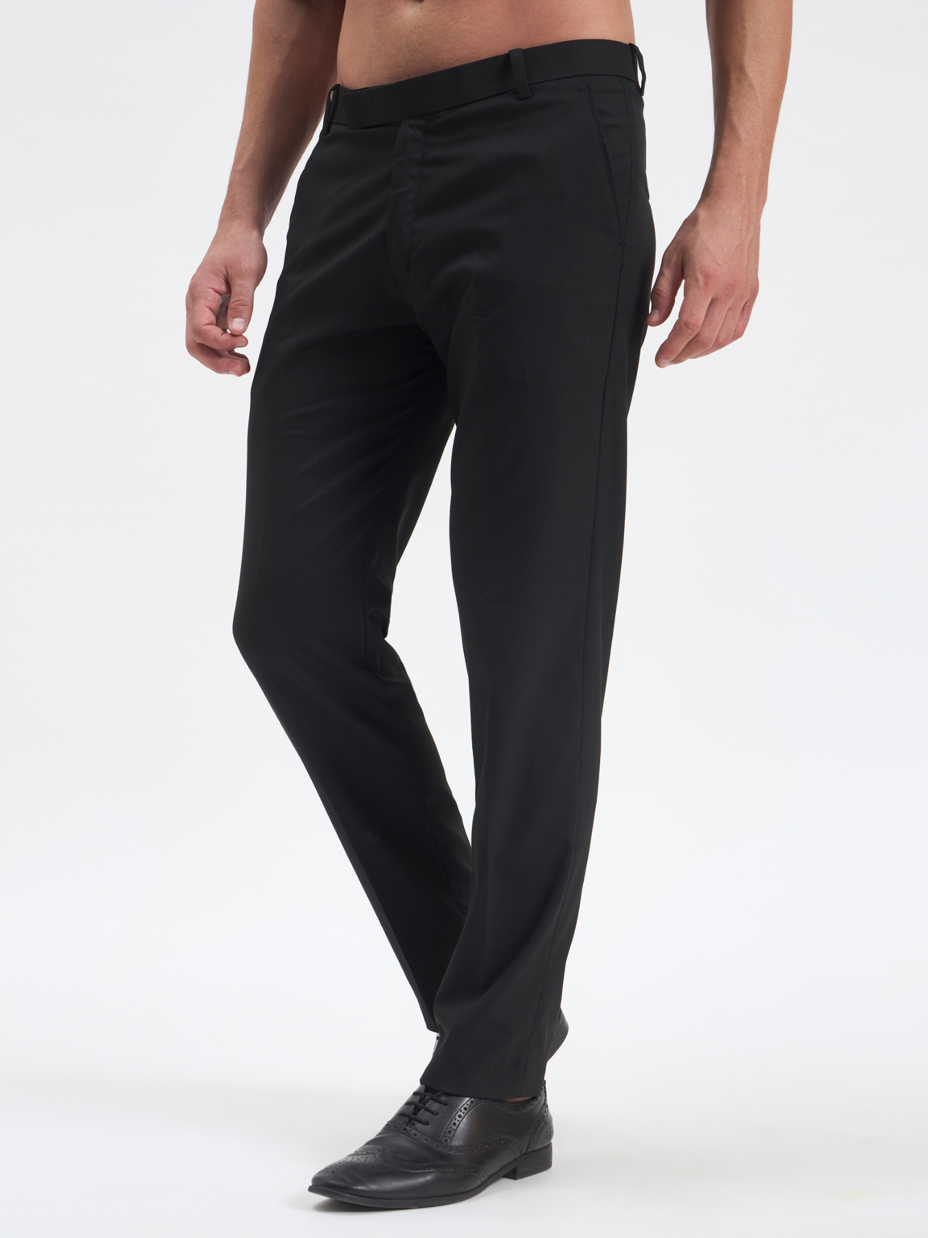 Slim-Fit Essential Trousers - Black