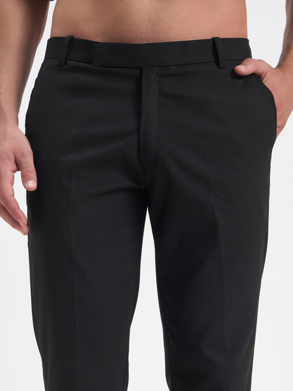 Slim-Fit Essential Trousers - Black
