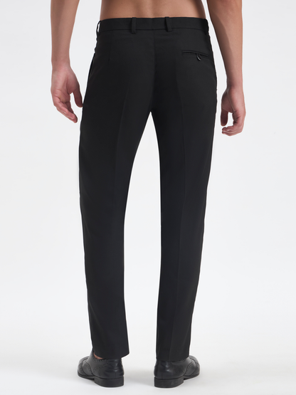 Slim-Fit Essential Trousers - Black