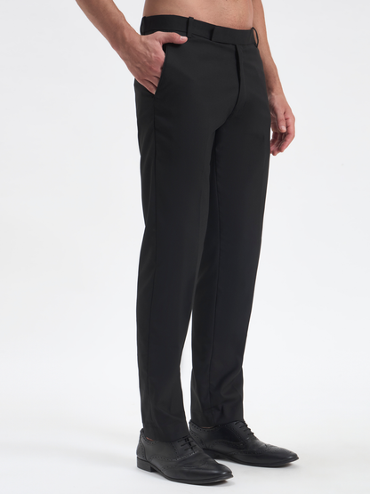 Slim-Fit Essential Trousers - Black