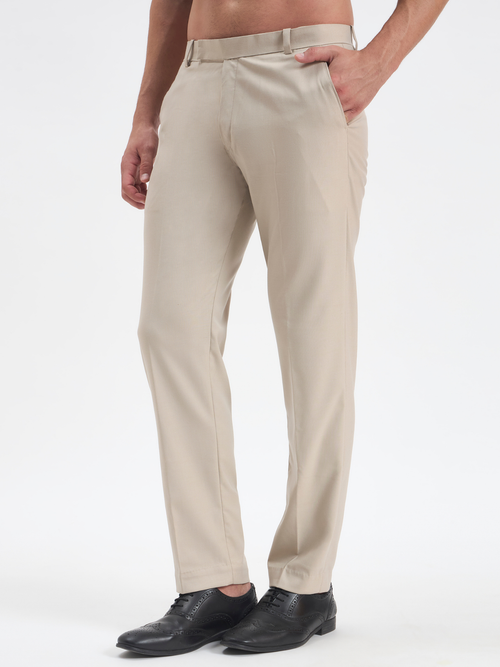 Slim-Fit Essential Trousers - Beige