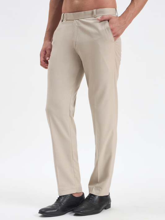 Slim-Fit Essential Trousers - Beige