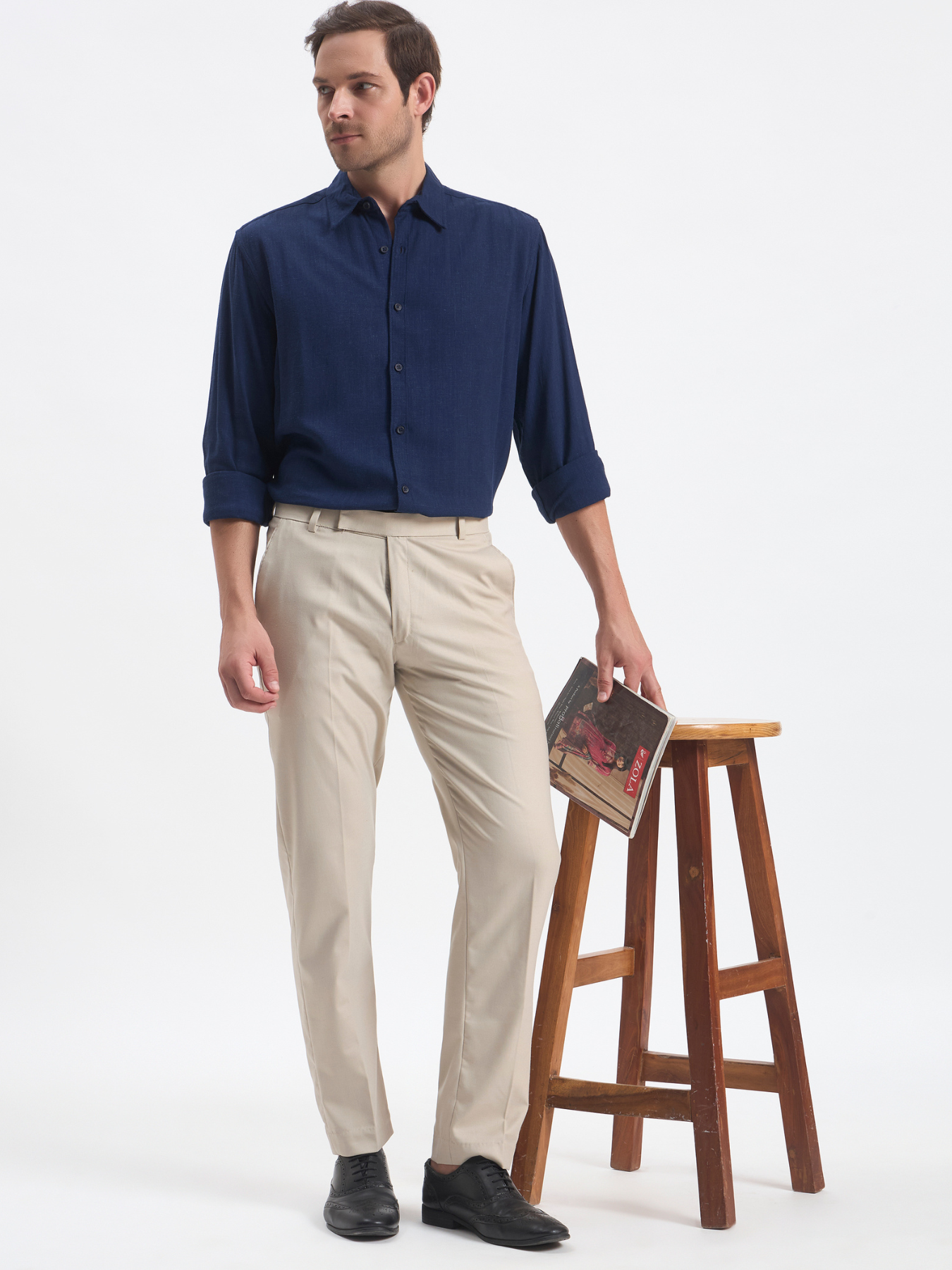 Slim-Fit Essential Trousers - Beige