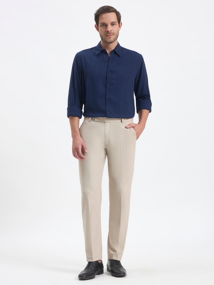 Slim-Fit Essential Trousers - Beige