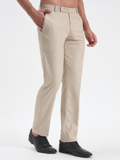 Slim-Fit Essential Trousers - Beige