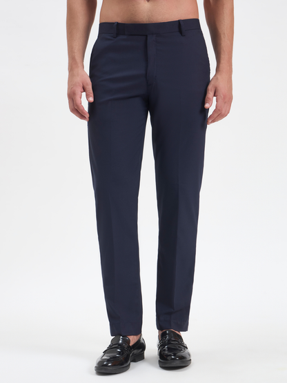 Slim-Fit Essential Trousers - Navy