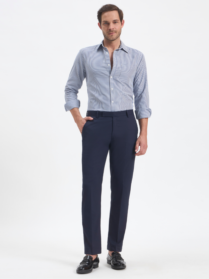 Slim-Fit Essential Trousers - Navy
