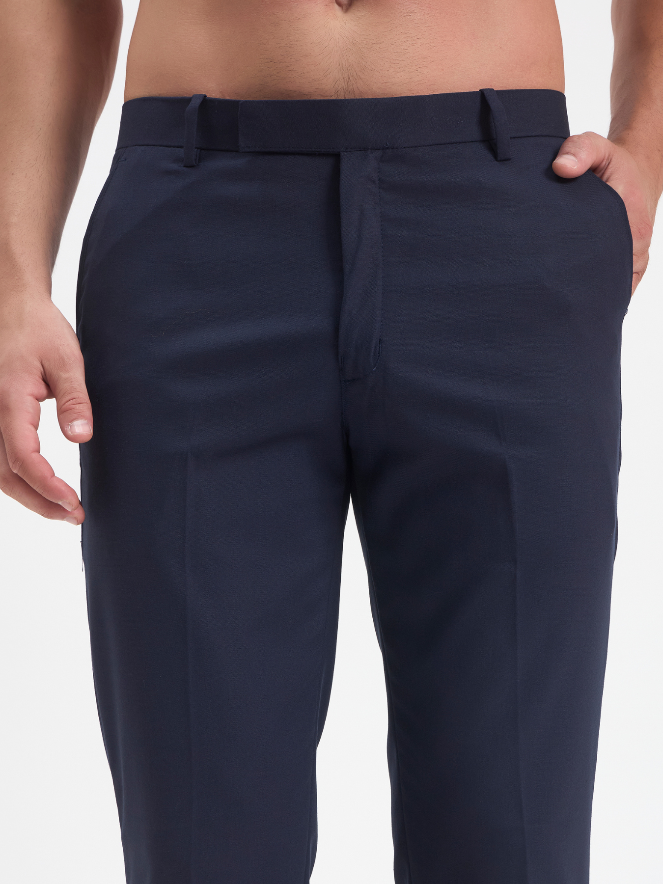 Slim-Fit Essential Trousers - Navy