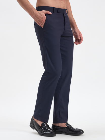 Slim-Fit Essential Trousers - Navy