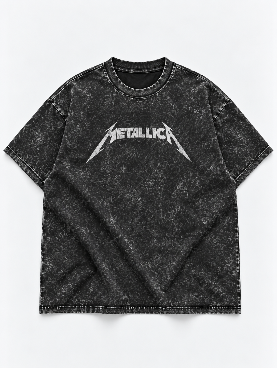 Metallica Oversized Tshirt - Acid Wash - Black