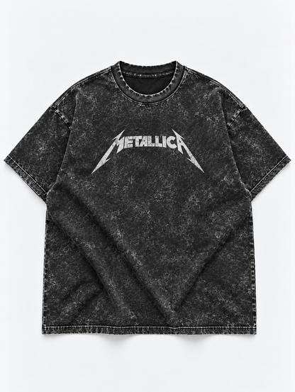 Metallica Oversized Tshirt - Acid Wash - Black